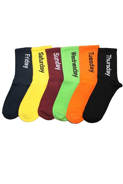 socksbox 6 Ζεύγη Πολύχρωμες Κάλτσες Τένις Unisex/Ημέρες/36-42