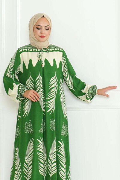 SGS Φόρεμα από πράσινη βισκόζη - Με δέσιμο στο λαιμό