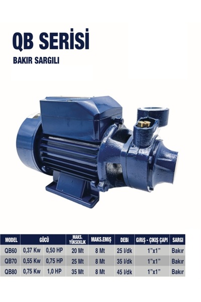 AL-MAK Qb60 0.5 Hp 220v Bronz Sürtme Fanlı Su Pompası - Tam Bakır Sargılı Motor