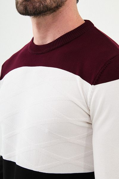 Mcr Partial Slim Fit Crew Neck Men's Knitwear Sweater Black - 11512.24K