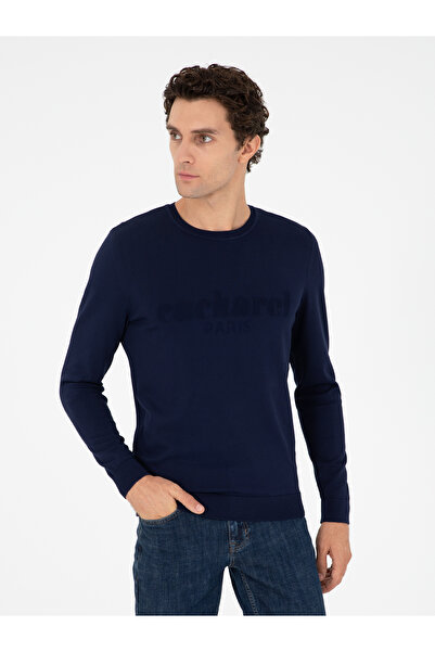 Cacharel سترة تريكو بقصة ضيقة باللون الأزرق الداكن 50293787-VR033