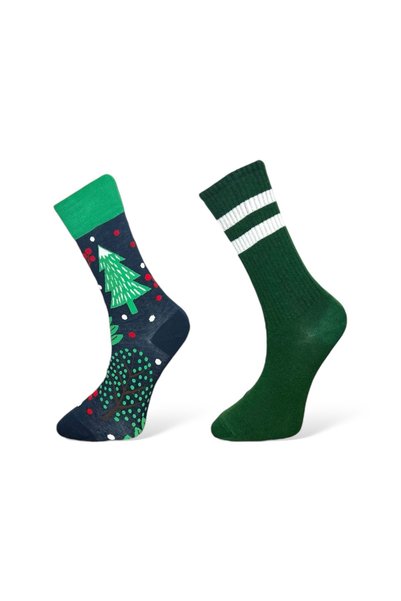 Mevo Pack of 2 Patterned Unisex Flexible Moisturizing Cotton Socks