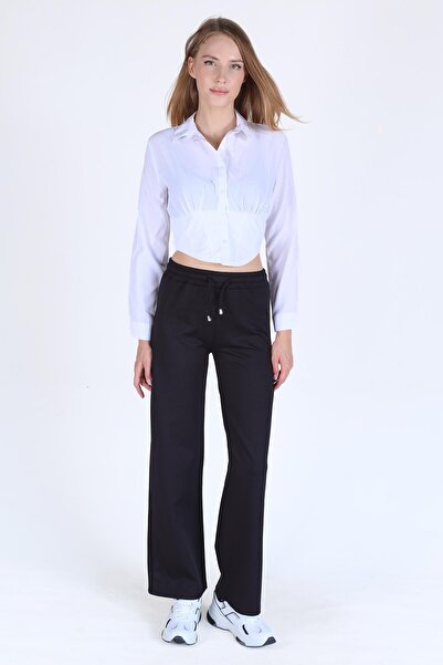 Rays Black 9035m Model Elastic Waist Trousers