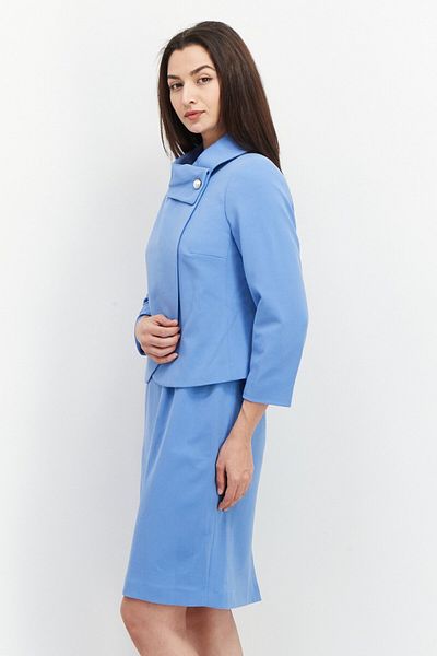 Nipon Boutique Women Regular Fit Solid Button Front Suit, Blue