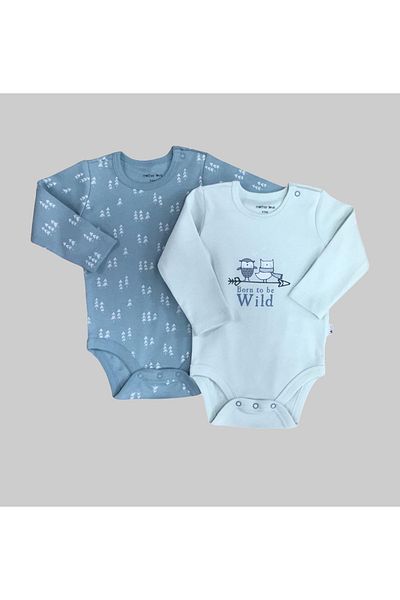 Mother Love 100% Organic 2-Piece Long Sleeve Baby Bodysuit