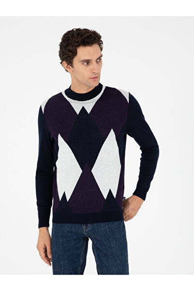 Cacharel Lacivert Regular Fit Yün Karışımlı Bisiklet Yaka Triko Kazak 5029192...