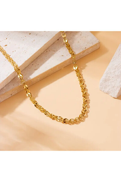 SE Jewellery Altın Renk Balık Kuyruğu Zincir Kolye Bileklik Set