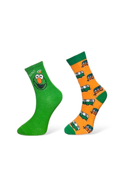 Mevo Pack of 2 Patterned Unisex Flexible Moisturizing Cotton Socks