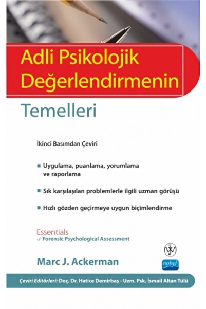 Nobel Akademik Yayıncılık ADLİ PSİKOLOJİK DEĞERLENDİRMENİN TEMELLERİ - Essent...