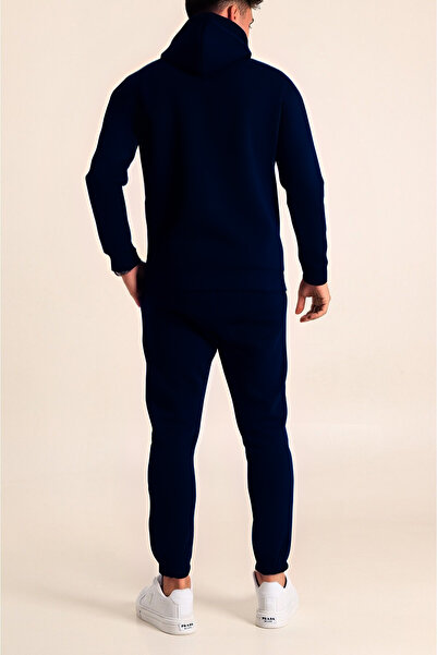 ruNadeS Ανδρικό σετ αθλητικής φόρμας με κουκούλα με κουκούλα καγκουρό - Casual