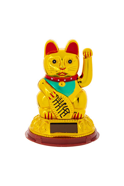LUCKY CAT Solar Altın Para Basamaklı 5.7*5.3*8 Cm