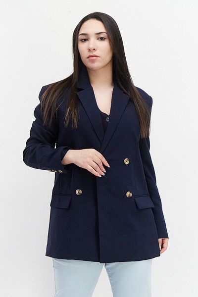 French Connection Women Regular Fit Plain Blazer, Navy