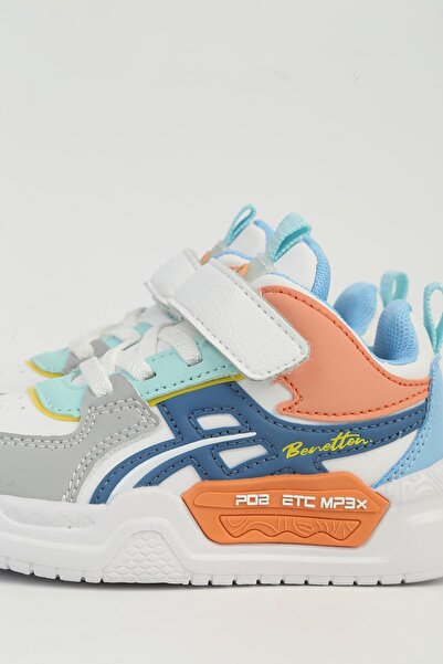 Benetton ® White Navy Blue Children's Sports Shoes - Imported Bni-11092