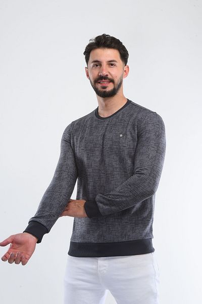 HEDEFNUR TEKSTİL Super Quality Thessaloniki Knit - Printed Pattern, Zero Collar