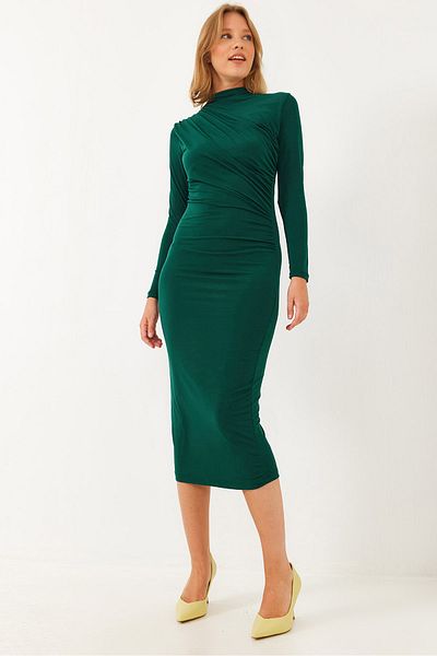 Bianco Lucci Női Draped Madi hosszúságú ruha 60251845