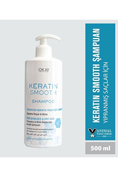 OKAYPROFESSIONNEL KERATIN SMOOTH Şampuan 500ml (Yıpranmış Saçlar İçin Yeniley...