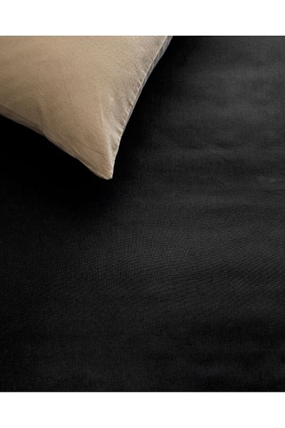 Madame Coco Manon King Size Plus 100% Cotton Ranforce Non-Elastic Sheet - Black