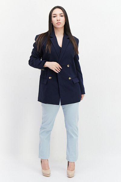 French Connection Women Regular Fit Plain Blazer, Navy