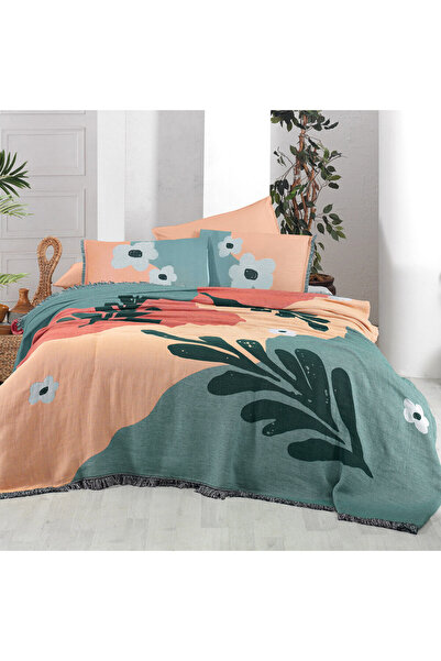 Sarev Marlon Somon Tek Kişilik Pamuk İpliği Boyalı Pike Takımı