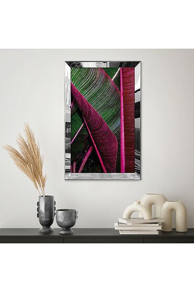 Zevahir Mobilya Dekorasyon Masă modernă abstractă din MDF cu cadru din plexiglas cu oglindă argintie