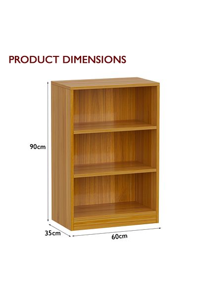 Mahmayi Wooden Storage Display Shelves 3-Tier Freestanding, Light Walnut