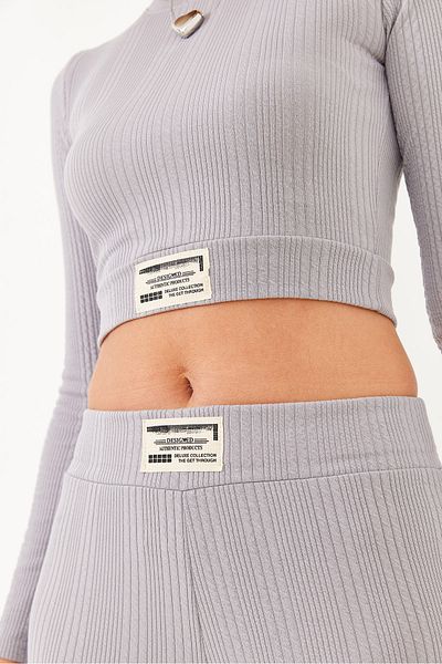 Bianco Lucci Crop-Strick-Oberteil-Set für Damen mit Label-Detail 60251853