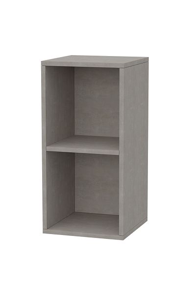 Mahmayi Wooden Storage Display Shelves 2-Tier Freestanding, Box Shelves, Light Concrete