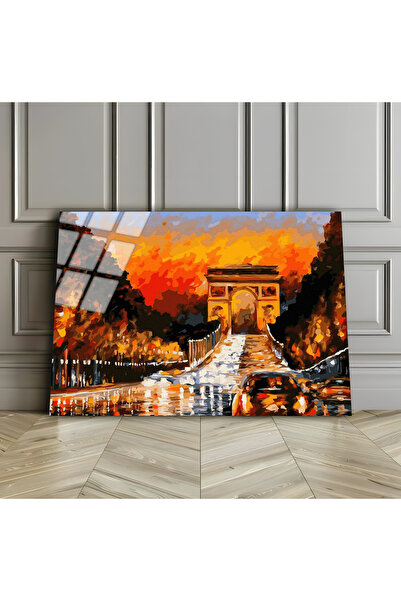 Harika bir ev Hari̇kabi̇rev | Unbreakable Glass (Tempered) Red Tones Landscap...