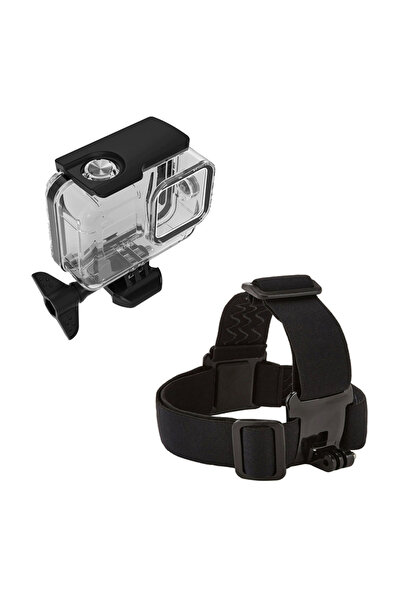Gplus Gopro Hero 8 Su Geçirmez Waterproof Muhafaza ve kafa Bandı 4 Parça Akse...