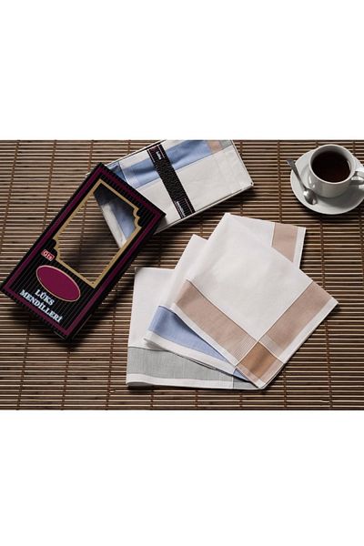 Hepsine Rakip 12 Pack Hand Pocket Fabric Handkerchief 42x42 Cm Cotton Gm02