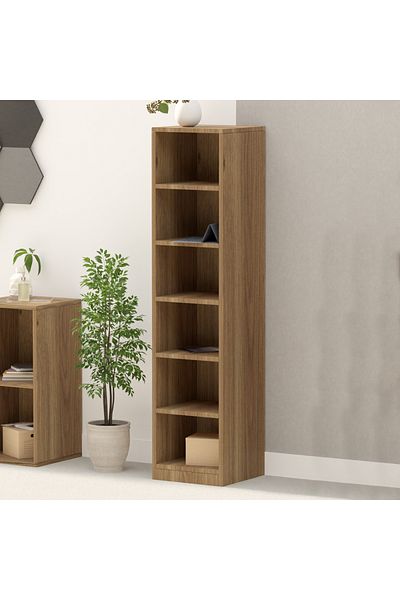 Mahmayi Wooden Storage Display Shelves 6-tier Freestanding, Box Shelves, Zabrano