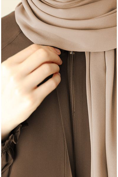 suhneva Asel Mevlana Flared Ferace Brown