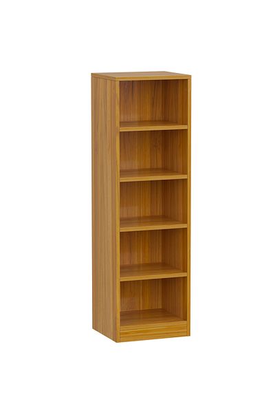 Mahmayi Wooden Storage Display Shelves 5-Tier Freestanding, Light Walnut