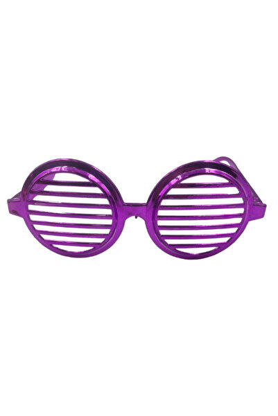 kidspartim نظارة بلاستيكية دائرية الشكل باللون الأرجواني - بدون زجاج، مقاس 14...