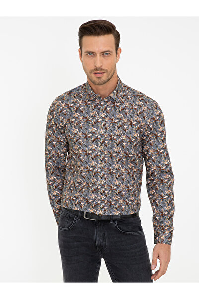 Cacharel Kahverengi Slim Fit Uzun Kollu Gömlek 50239693-VR029