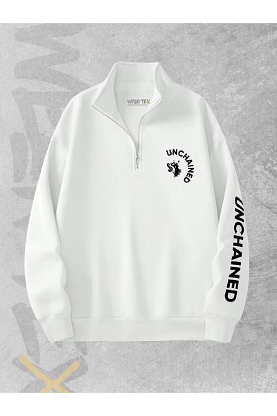 WEARTEX Half Zip 3 Thread Unchained Printed Sweatshirt
