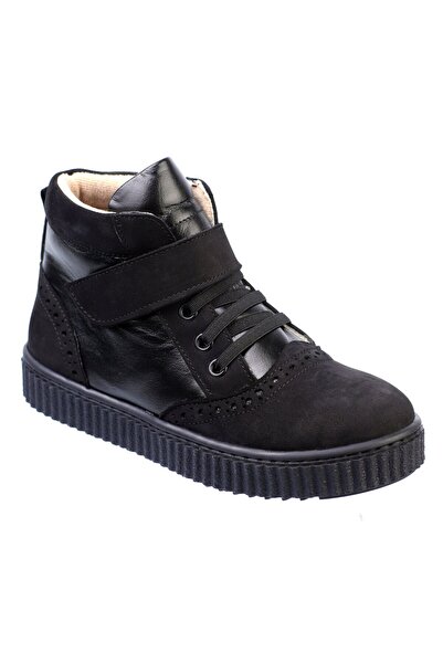 Bebbini Fast- Siyah Hakiki Deri Çocuk Bot