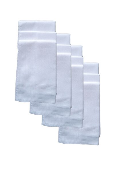 Hepsine Rakip Συσκευασία 12 υφασμάτινο μαντήλι γιακά τσέπης 36x36 cm 100 βαμβακερό Tm λευκό