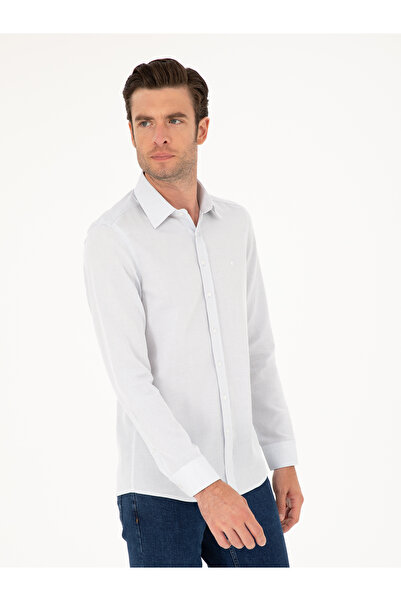 Cacharel Lacivert Slim Fit Uzun Kollu Gömlek 50233017-VR033