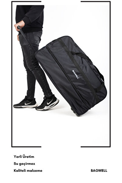 BAGWELL BY ALİ ERCİVAN Battal Körüklü Çekçekli Dev Boy Kumaş Valiz(160 litre)