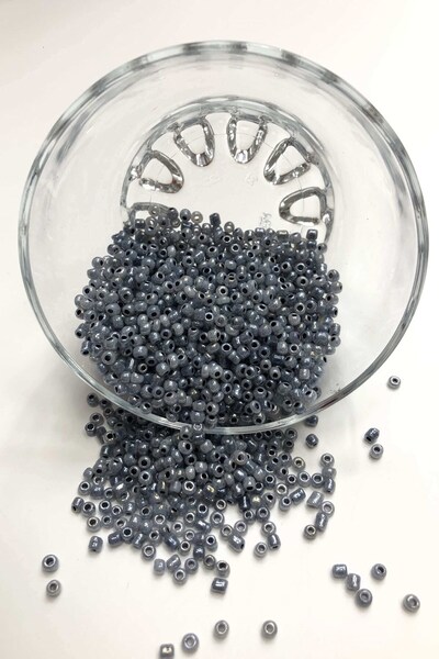 Limelia Сиви пясъчни мъниста, среден размер 3 мм, 50 г