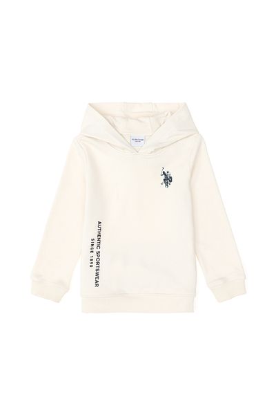 U.S. Polo Assn. Boy's Cream Hooded Sweatshirt 50293519 -Vr071
