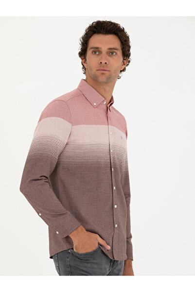 Cacharel Kırmızı Slim Fit Uzun Kollu Gömlek 50272899-VR030