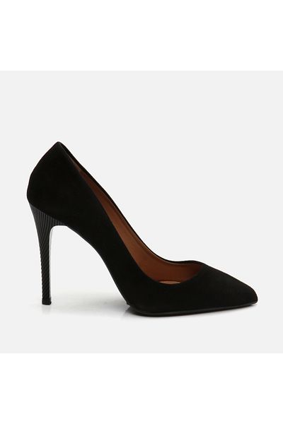 Hotiç Stiletto de damă negru din piele naturală