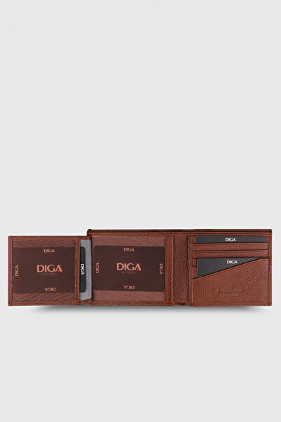 DİGA 794 Model Real Leather Elastic Tan Wallet