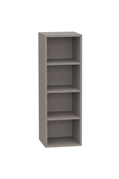 Mahmayi Wooden Storage Display Shelves 4-Tier Freestanding, Box Shelves, Light Concrete