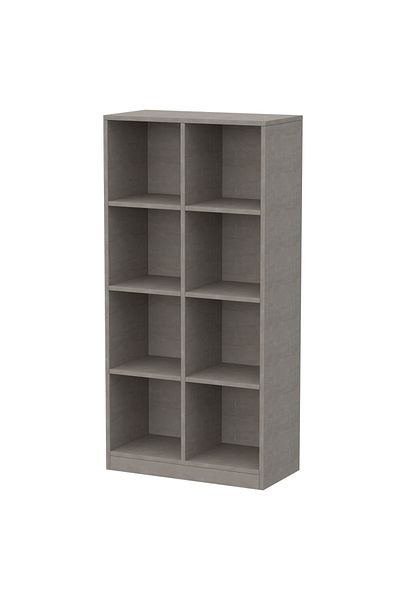 Mahmayi Wooden Display Shelves with 8 Storage Compartment, Freestanding Files, Light Concrete