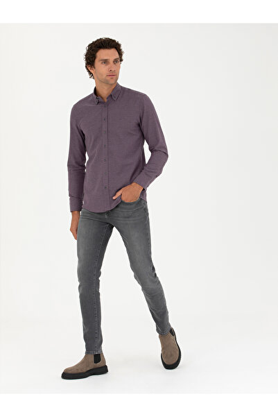 Cacharel Mürdüm Slim Fit Uzun Kollu Gömlek 50279988-VR074