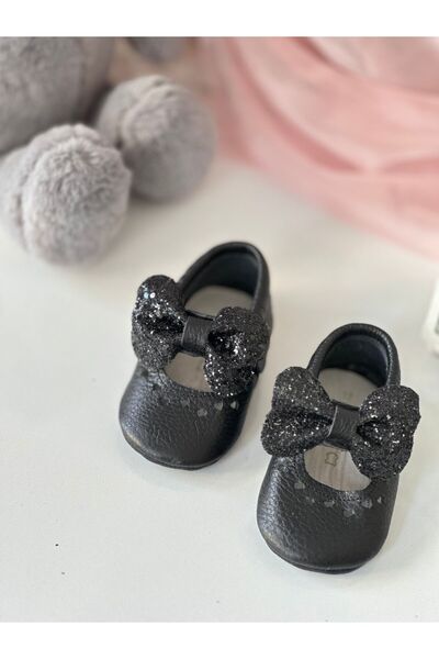 Li Puna Black Shine Genuine Leather Baby Moccasin