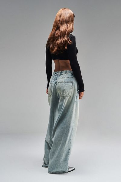 its basic Dámské Tint Jeans Color Skater Balloon Fit Mid Waist Denim